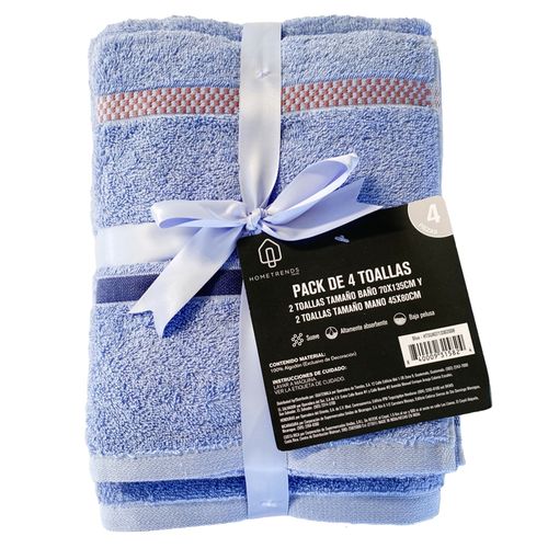 Set Home Trends toallas baño y manos color azul