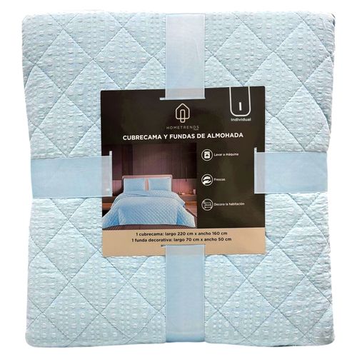 Cubrecama Home Trends individual con fundas de almohada - 3 Pzas
