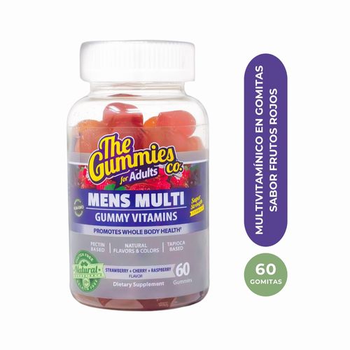 Multivitaminico para Hombre en Gomitas The Gummies sabo a Fresa + Frambuesa + Cereza - 60 Uds