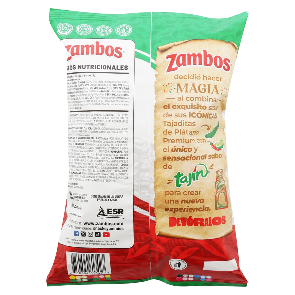 Zambos Platano Con Tajin - 140 g - Walmart | Costa Rica
