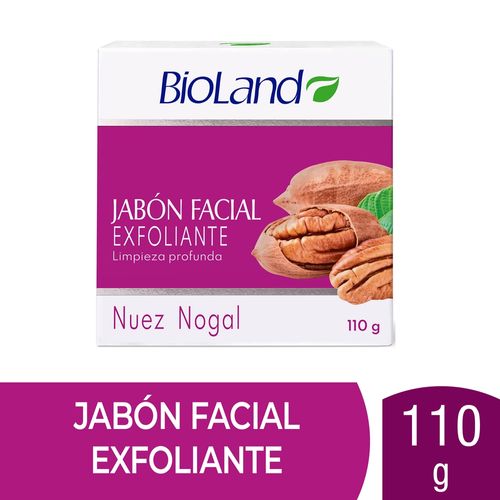 Jabón Facial Exfoliante Bioland Barra Nuez De Nogal - 110 g