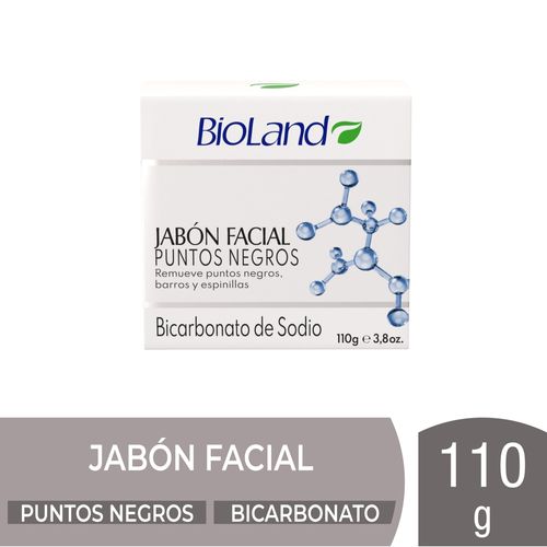 Jabón Facial Puntos Negros Bioland Barra Bicarbonato de Sodio - 110 g