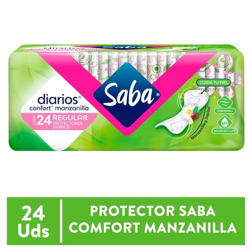 Protectores Diarios Saba Confort Manzanilla Regular - 24Uds