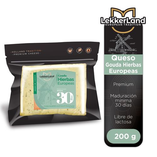 Queso Lekkerland Gouda Hierbas Europeas - 200 g