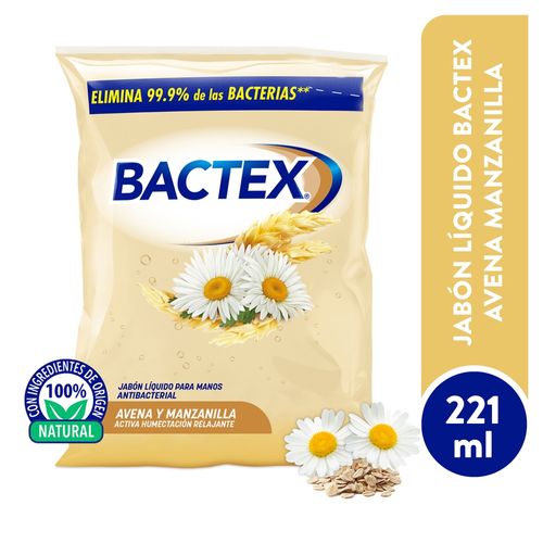 Jabón Bactex Líquido Antibacterial Avena Sachet - 221 ml