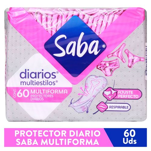 Protectores Saba Diarios Multiestilos Multiforma - 60 Unidades