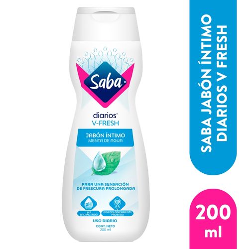 Jabón Íntimo Saba V-Fresh Menta De Agua - 200ml