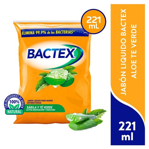 Jabón Bactex Líquido Antibacterial  Sábila - 221 ml