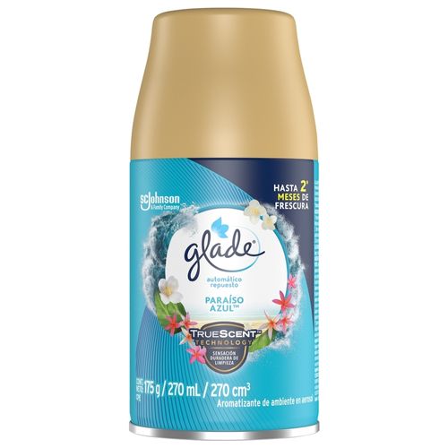 Aromatizante Glade Automático Paraiso Azul 1 Repuesto -175 g
