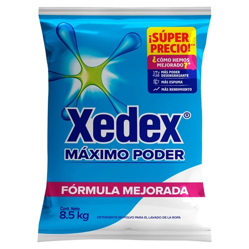 Detergente en polvo Xedex Máximo Poder - 8.5 kg