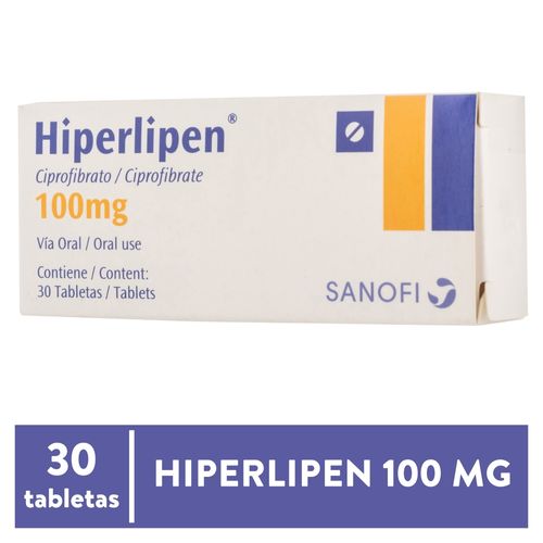 Hiperlipen 100 Mg, Precio indicado por unidad