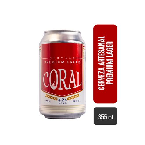 Cerveza Artesanal Craft Brew Coral Lata De 355ml