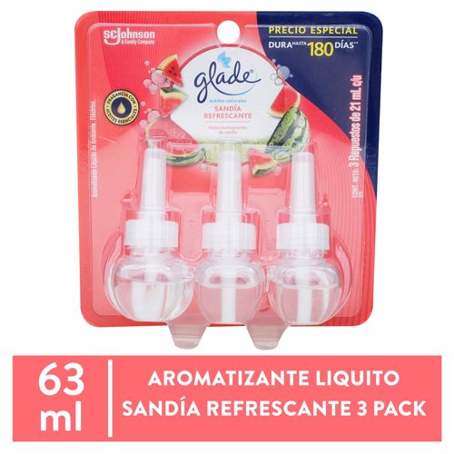 Aromatizante Glade Eléctrico Sandia 3 pack - 63 ml