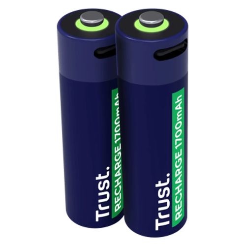 Pila Trust AA Recargable Usb C azul