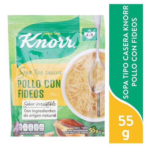 Sopa Knorr de pollo con fideos - 55 g