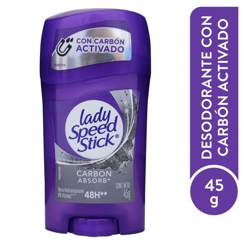 Desodorante Lady Speed Stick Carbón Absorbente En barra para Mujer - 45 g