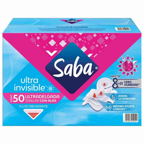 Toalla Femenina Saba Ultra Invisible Buenos Días - 50 Uds