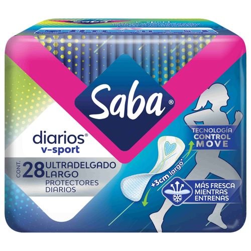 Protectores Diarios Saba V-Sport Ultradelgado Largo - 28 Uds