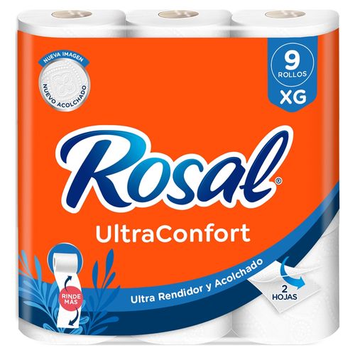 Papel higiénico Rosal soft plus doble hoja suavidad y resistencia - 9 uds