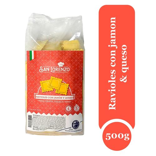 Ravioles San Lorenzo, con Jamón y Queso -500g