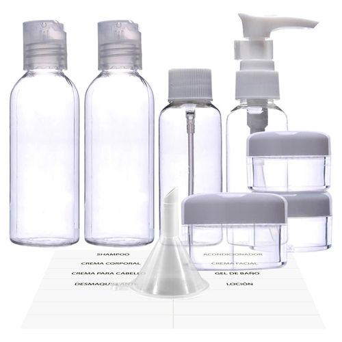 Set Equate Botellas De Viaje 9 Piezas