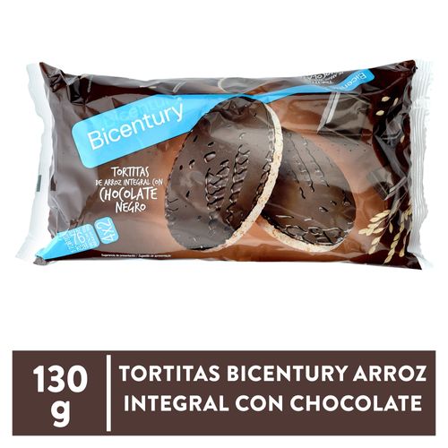 Tortita Bicentury arroz integral con chocolate negro - 130 g