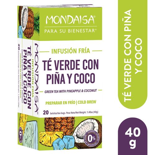 Té Mondaisa Verde Piña Coco 25 uds - 40 g