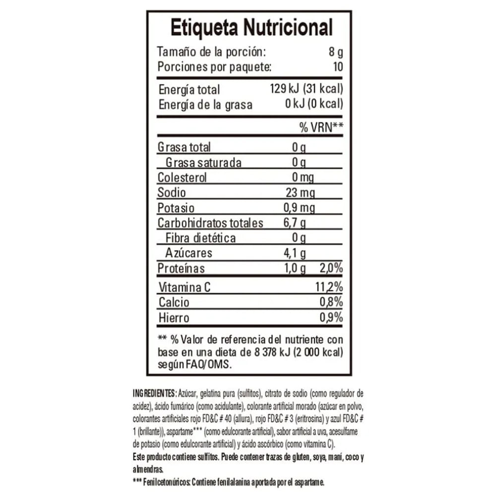 Comprar Gelatina Sabemas Sabor Uva - 80 g | Walmart Costa Rica ...
