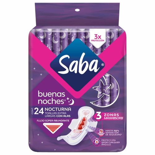 Toalla Saba Extra Larga Con Alas 24 unidades