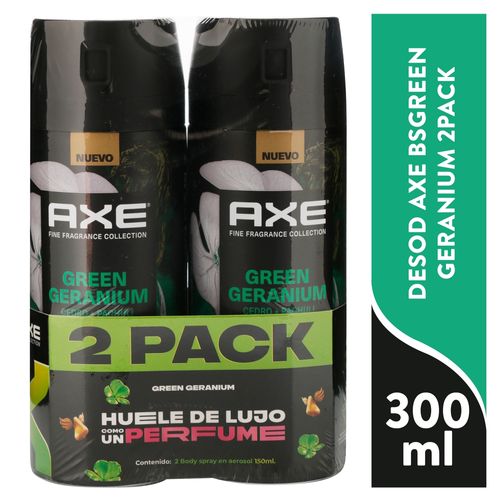 2pack Desod Axe Bs Green Geranium 300ml