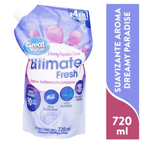 Suavizante Great Value Cuidado Avanzado aroma Dreamy Paradise -720ml