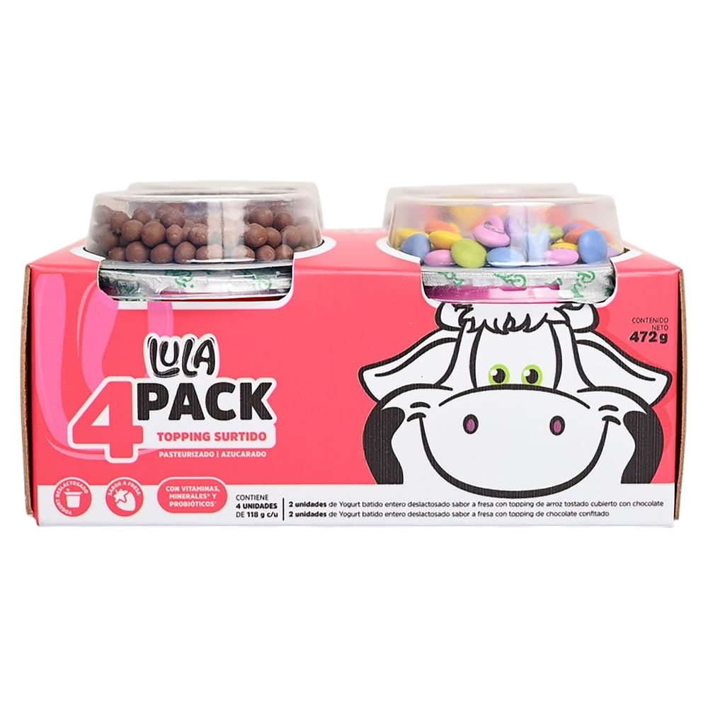 Yogurt Dos Pinos Lula Topping Surtido 4 Pack - 472 g - Maxipalí