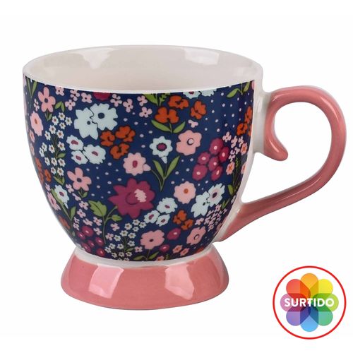Taza Mainstays de porcelana con diseño floral -15 onz