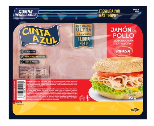 Jamon de Pollo Cinta Azul - 454 g