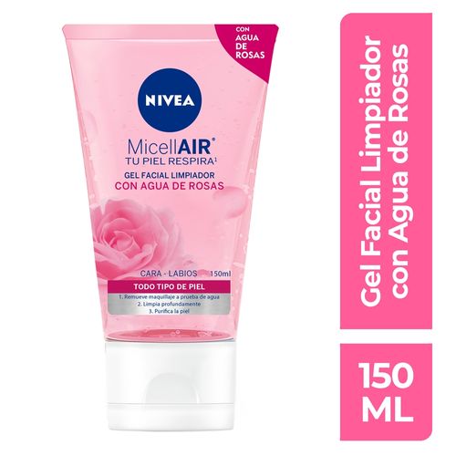 Gel Facial Nivea Limpiador Con Agua De Rosas Todo Tipo Piel-150ml