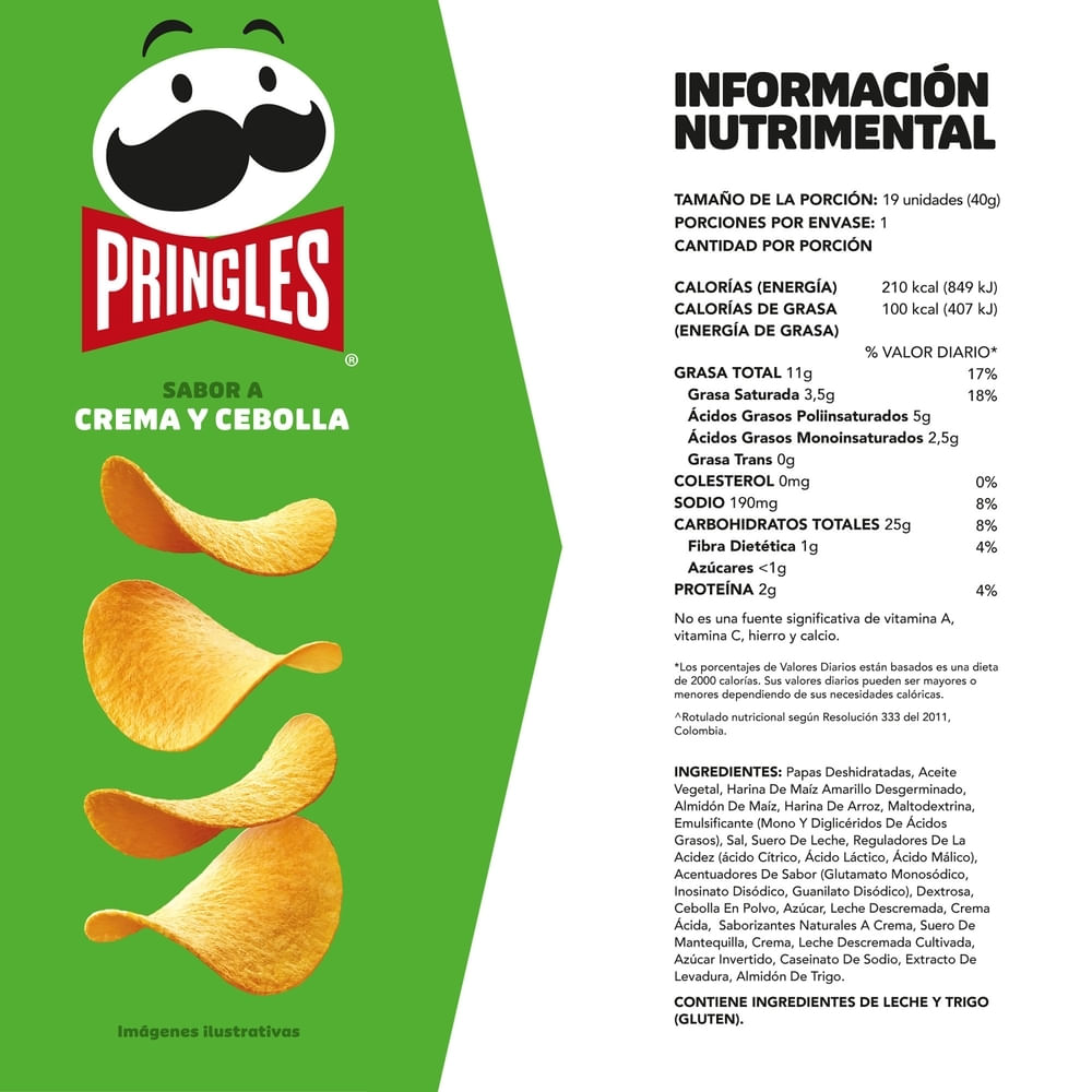 Comprar Papas Pringles Crema y Cebolla - 40 g | Walmart Costa Rica ...