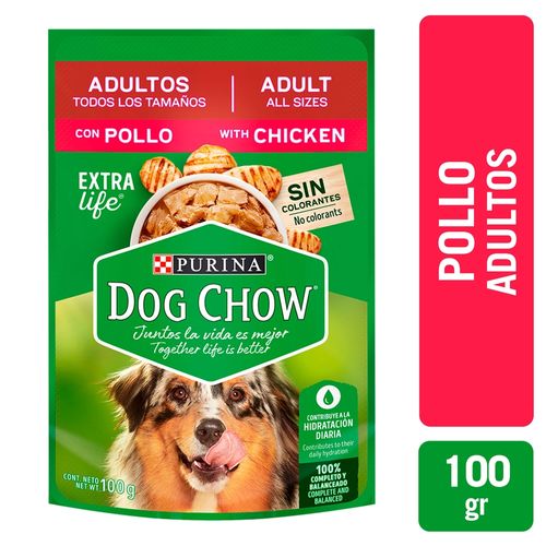 Alimento húmedo Purina Dog Chow para perro adulto todos los tamaños sabor pollo - 100 g
