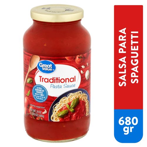 Salsa Great Value Tradicional Para Spaguetti - 680 g