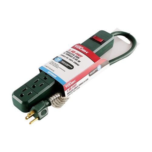 Regleta Hyper Tough con 6 tomacorrientes  0.45 m - 1 ud