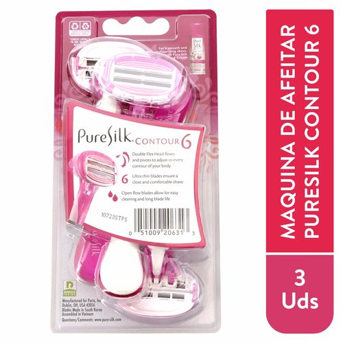 Rasuradora Pure Silk Fem 6Hoj Premiun 4U