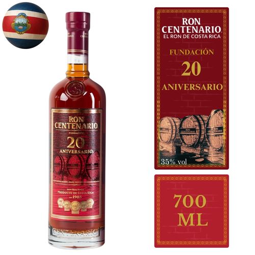 Ron Centenario fundación añejo 20 años - 700 ml