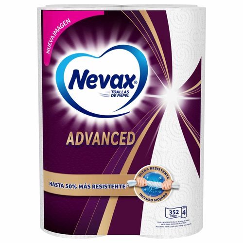Toallas de Papel Nevax Advanced 4 Pack - 814 g