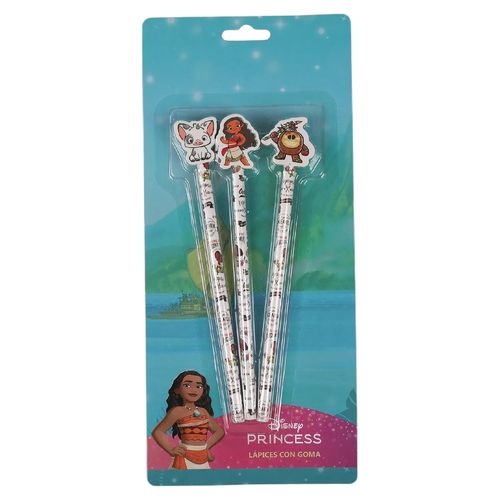 Lápices de grafito Moana con diseño -3 uds