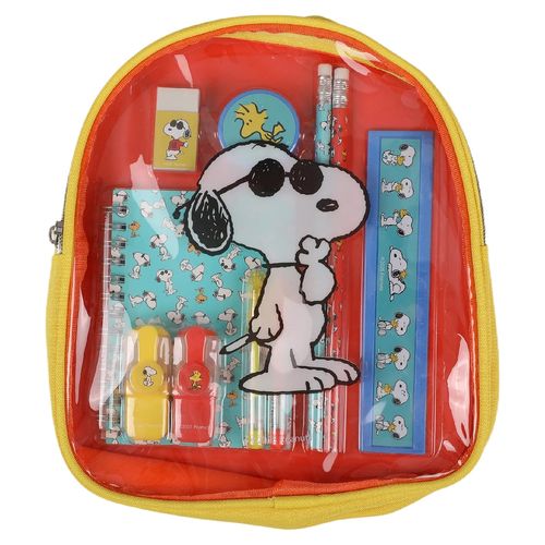 Mochila Snoopy con útiles escolares