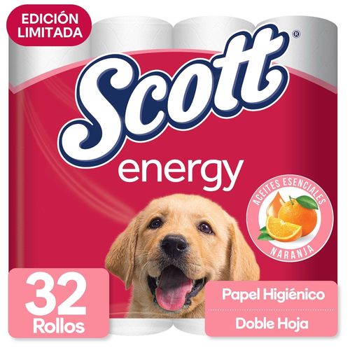 Papel Higiénico Scott Energy Naranja Doble Hoja - 32 Rollos