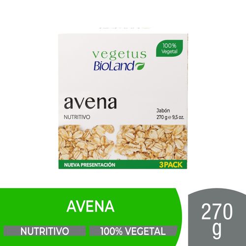 Jabón Corporal Nutritivo Bioland Avena 3pack - 270 g