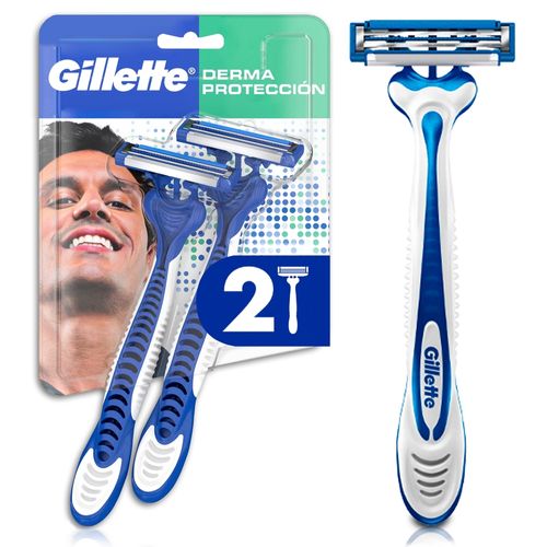 Rasuradora Gillette Derma Protección con Barra Anti-irritación - 2 Uds