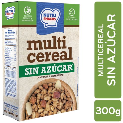 Multicereal Nutrisnacks Sin Azúcar De Manzana Y Almendras, Con Fibra Prebiótica - 300g