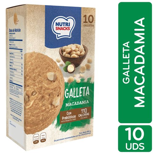 Galletas Nutrisnacks Macadamia 10 Uds - 240 g