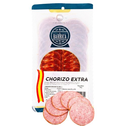 Chorizo Barrica circular rojo europeo - 75 g